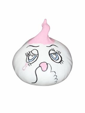 Vintage Whimsical Anthropomorphic Pink and White Crying Onion Home Accent Dish